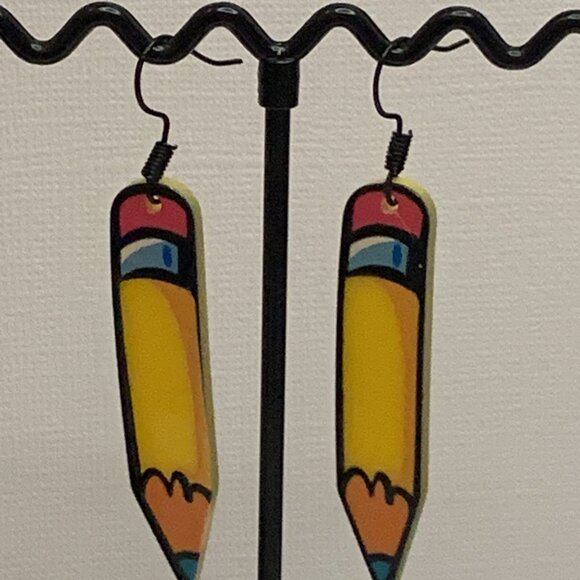 Pencil Earring, Teacher Appreciation Gift, Educator Earring, Teacher Earring - Picture 4 of 5